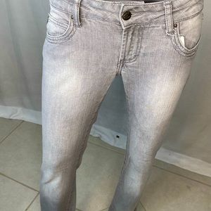 JUST CAVALLI  DISTRESSED TWO TONE GREY VINTAGE JEANS